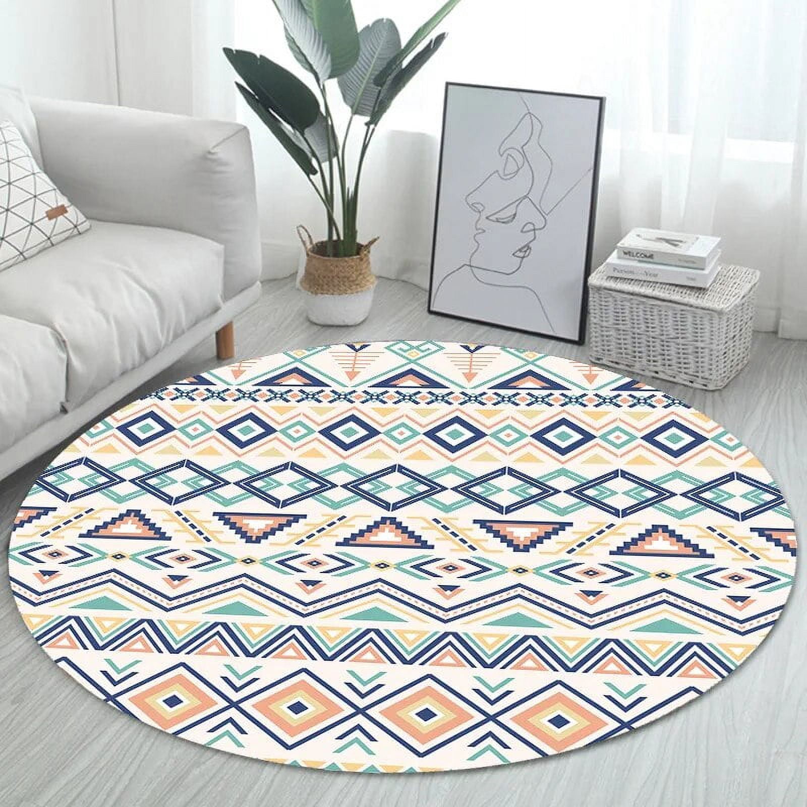 Bohemian Round Carpet Living Room Bedroom Bedside Rug Simple Washable
