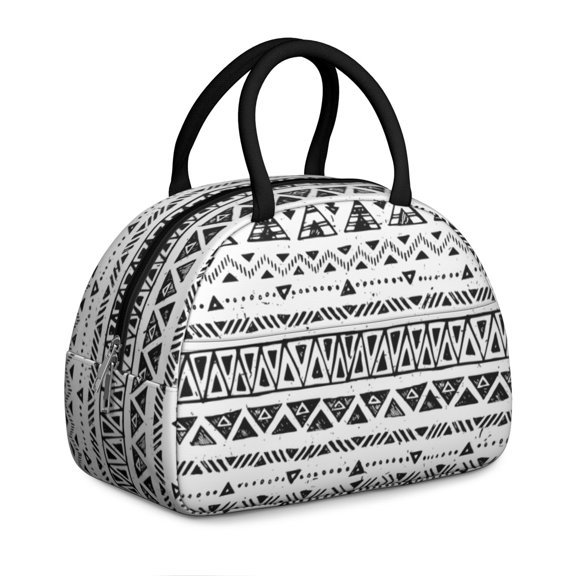Bohemian Rustic Lunch Bag - Thermal Insulated Cooler with Ethnic Style, Eco-Friendly for Outdoor & Travel