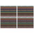 thumbnail image 1 of Bohemian Rustic Table Placemats Set of 4, 12x18 Inch Cotton Linen Material, Washable Tribal and Ethnic Patterns, Artistic Aesthetic Decor for Vintage Nordic Kitchen Dining Room, 1 of 6