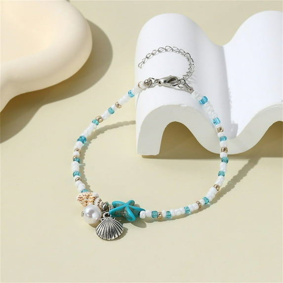 Bohemian Sea Star Conch Bead Bracelet Summer Beach Resort Accessory Crafted from Natural Materials for Beachwear Jewelry