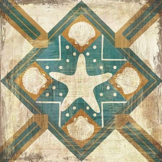 Bohemian Sea Tiles IV Canvas Art - Cleonique Hilsaca (24 x 24)
