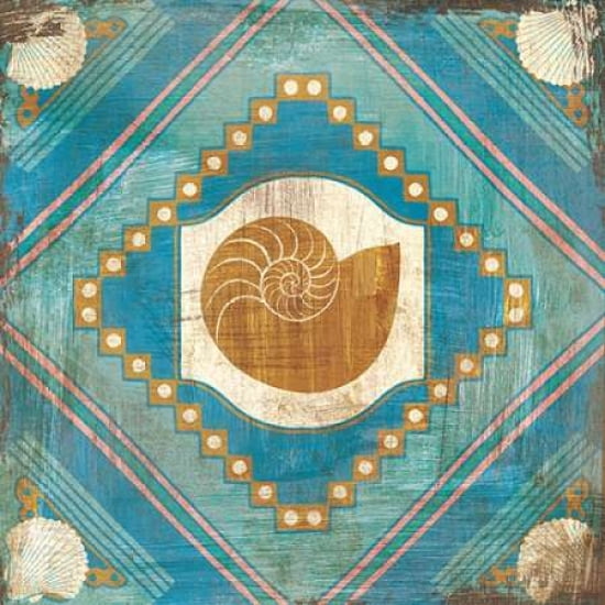 Bohemian Sea Tiles V Canvas Art - Cleonique Hilsaca (24 x 24)