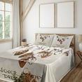 thumbnail image 1 of Ambesonne Bohemian Fitted & Top Sheet Set with Shams, Never Stop Dreaming Item, Beige and Brown, 1 of 7