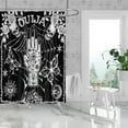 Bohemian Shower Curtain, Abstract Black and White Pattern Print