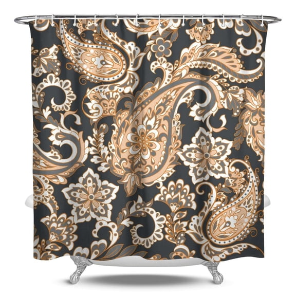 Bohemian Shower Curtain Rustic Chic Ethnic Pattern Waterproof Bath Curtain 84x72 Inch Quick Dry Fade-Resistant with 12 Hooks for Home Hotel Dorm Decor