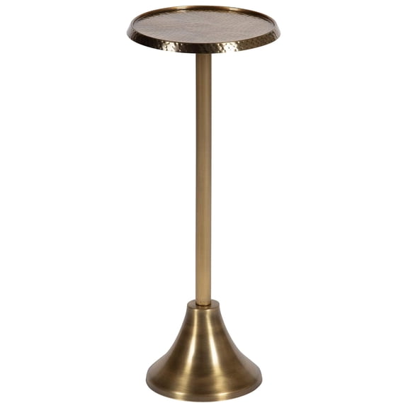 Bohemian Side Table - 9x9x23, Decorative Pedestal End Table, Accent Table for Living Room, Bedroom - Handcrafted Iron with Antique Brass Finish