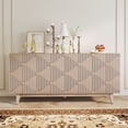 thumbnail image 1 of Bohemian Sideboard with Solid Wood Legs ,Buffet Cabinet with Painted Door Panel- Accent Cabinet for Dining Room, Living Room, or Hallway,Natural, 1 of 11