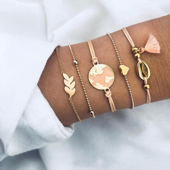Bohemian Silver Color Bracelet Set For Women Rhinestones Butterfly Charm Tennis Chain Bangle Girls Fashion Party Jewelry
