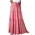 thumbnail image 1 of Bohemian Skirts for Women High Elastic Waist Drawstring Skirts Printed Tiered Pleated Skirts Ankle-Length Loose Skirts, 1 of 4
