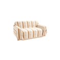 thumbnail image 1 of Bohemian Sofa Slipcover for 3 Cushion L Shaped Sectional, Non Slip Pet Friendly Furniture Protector, Soft Washable Chenille Cover for Living Room, Coffee Striped, 51x94 Inch, 1 of 8