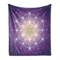 thumbnail image 1 of Bohemian Soft Flannel Fleece Blanket, Interlace Circles Sign of Cosmos Harmony Folk Hidden Abstract Motif, Cozy Plush for Indoor and Outdoor Use, 60" x 80", Dark Purple Blue Yellow, by Ambesonne, 1 of 6