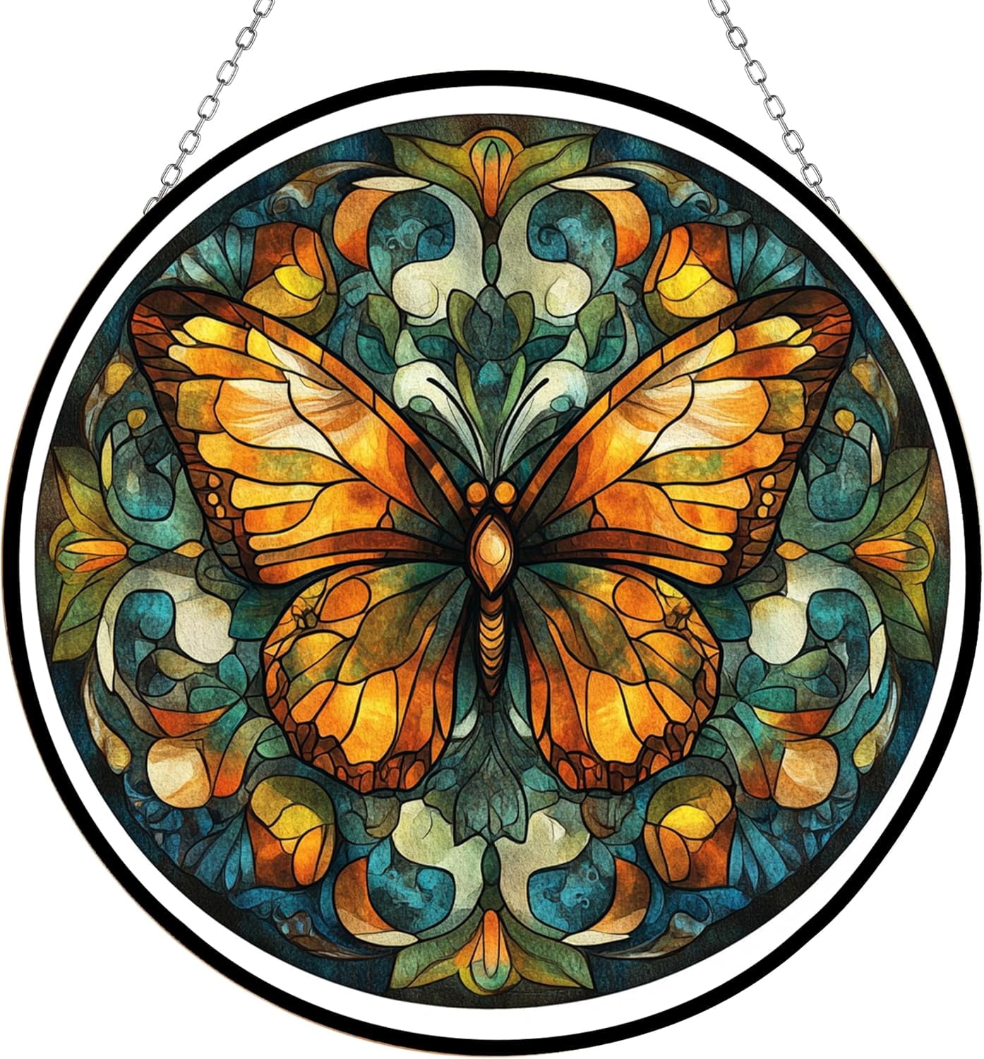 Bohemian Spirit Butterfly Suncatcher Stained Glass Stained Glass Window
