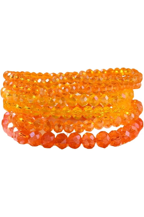 Bohemian Stackable Bracelets Set Boho Beaded Stretchable Bracelets for Women Multi-layer Crystal Beads Charms Beach Jewelry Trendy Costume Decorations