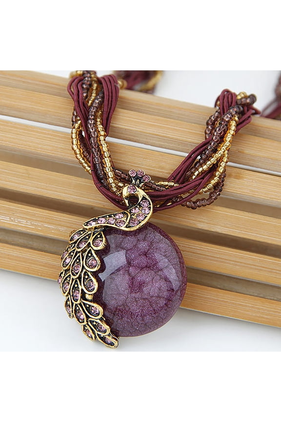 Bohemian Statement Necklace Pendant Accessories for Women Rhinestone Stylish Necklaces for Every Occasion