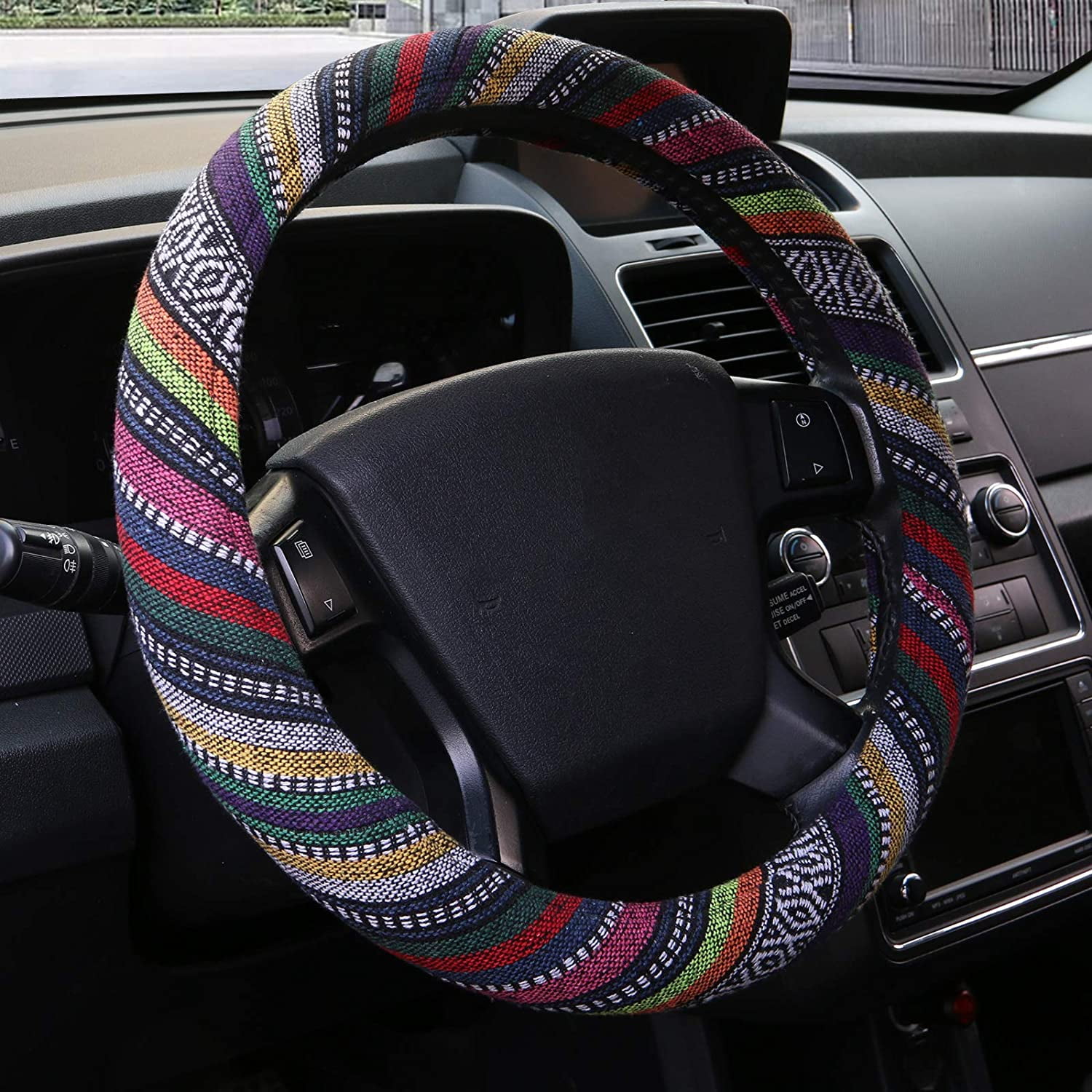 Bohemian Steering Wheel Cover, 15 Inches Car Steering Wheel Cover Universal Fit for Men & Women