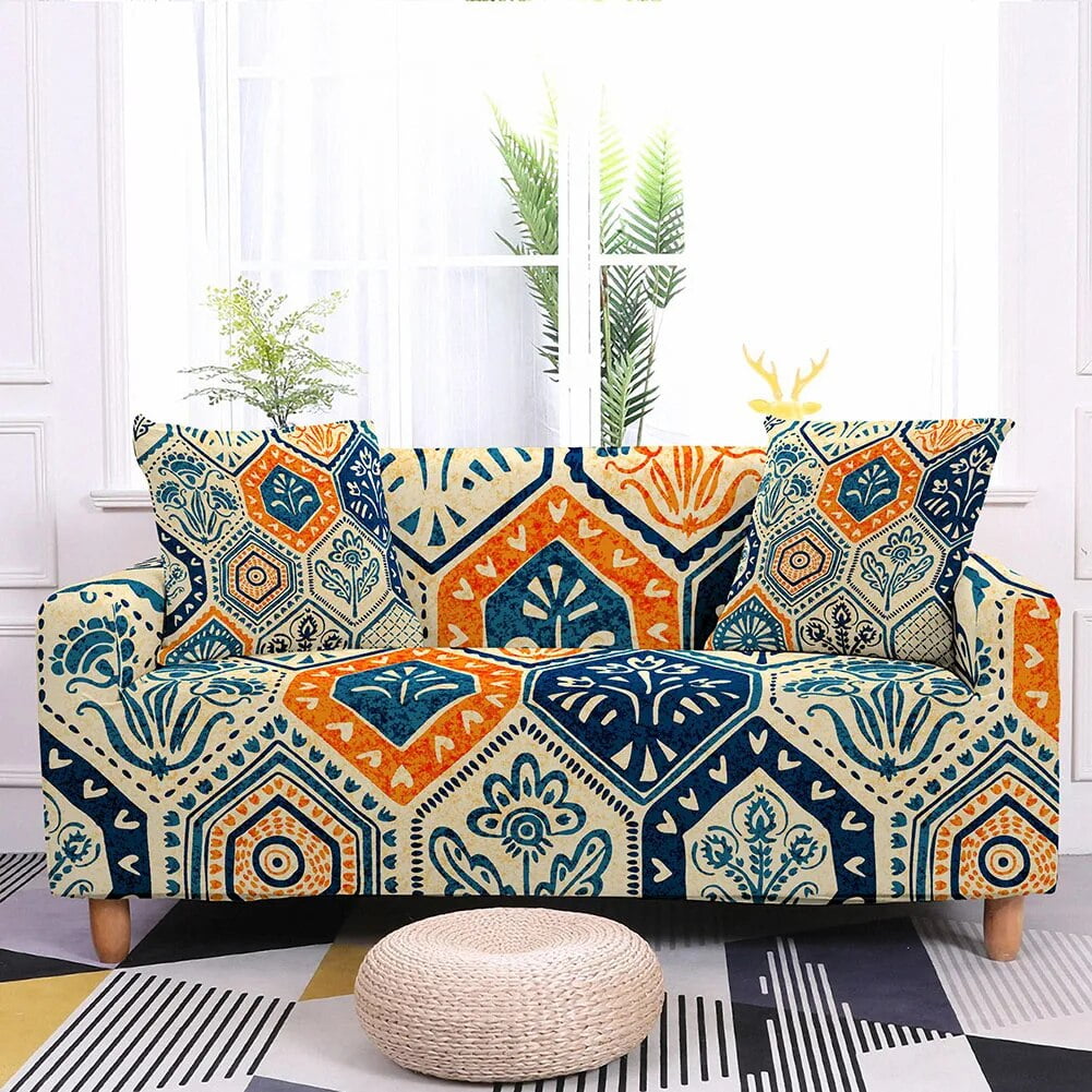 Bohemian Stretch Sofa Slipcover Plaid Elastic Sofa Covers for Living Room Couch Cover Home Decor