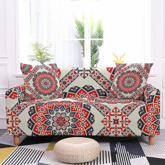 Bohemian Stretch Sofa Slipcover Plaid Elastic Sofa Covers for Living Room Couch Cover Home r 1/2/3/4-seater Housse Canapé