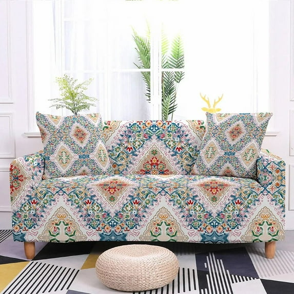 Bohemian Stretch Sofa Slipcover Plaid Elastic Sofa Covers for Living Room Couch Cover Home r 1/2/3/4-seater Housse Canapé