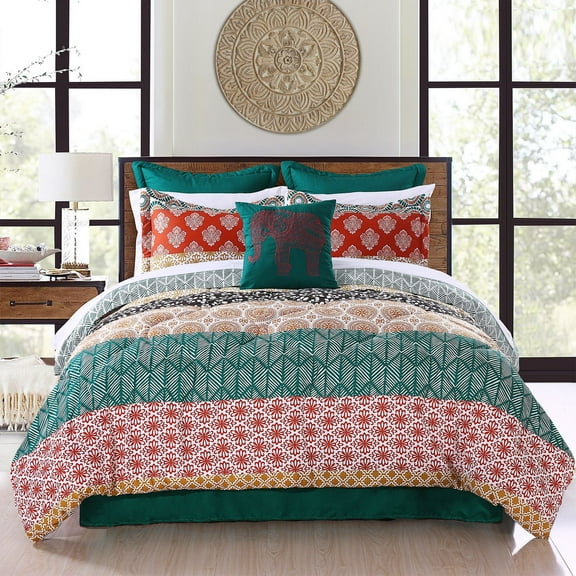 Bohemian Stripe 7 Piece Comforter Set by Lush Decor