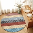 Bohemian Stripe Colorful Abstract Geometric Round Rug 3ft Tribal Ethnic ...