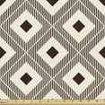 thumbnail image 1 of Ambesonne Bohemian Fabric by the Yard Upholstery, Rhombus and Strips Ikat, 1 Yard, Seal Brown Ivory, 1 of 5