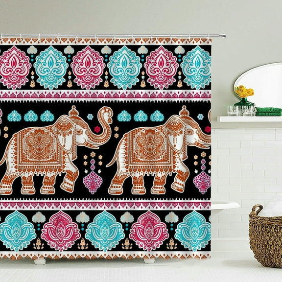 Bohemian Striped Shower Curtain Boho Print Design Aesthetic Bathroom Home r Wash