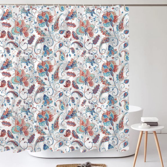 Bohemian Striped Shower Curtain Printed Fabric Modern Boho Bathroom Curtains Hom