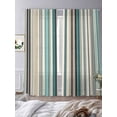 Bohemian Stripes Teal Brown Beige Sheer Curtains 2 Panels Set Vintage ...