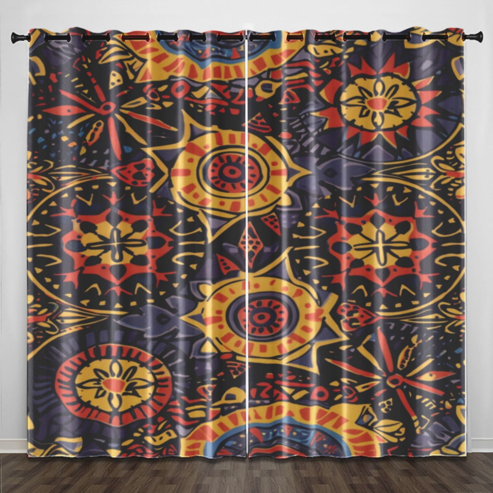Bohemian Style (12) Curtains 2 Panels Set Blackout For Bedroom Living ...