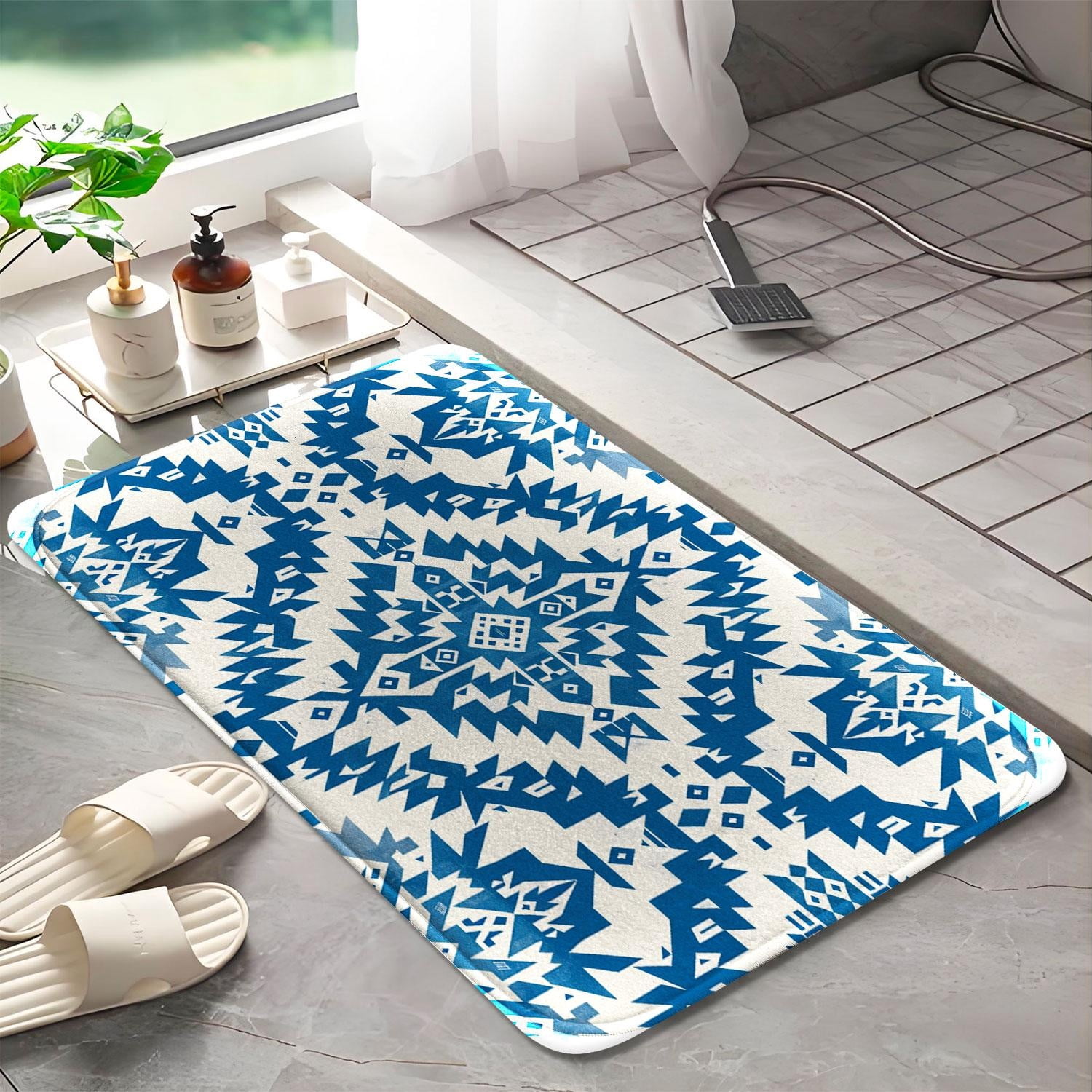 Bohemian Style 226 Non-Slip Memory Foam Bath Rug: Absorbent, Quick-Dry ...