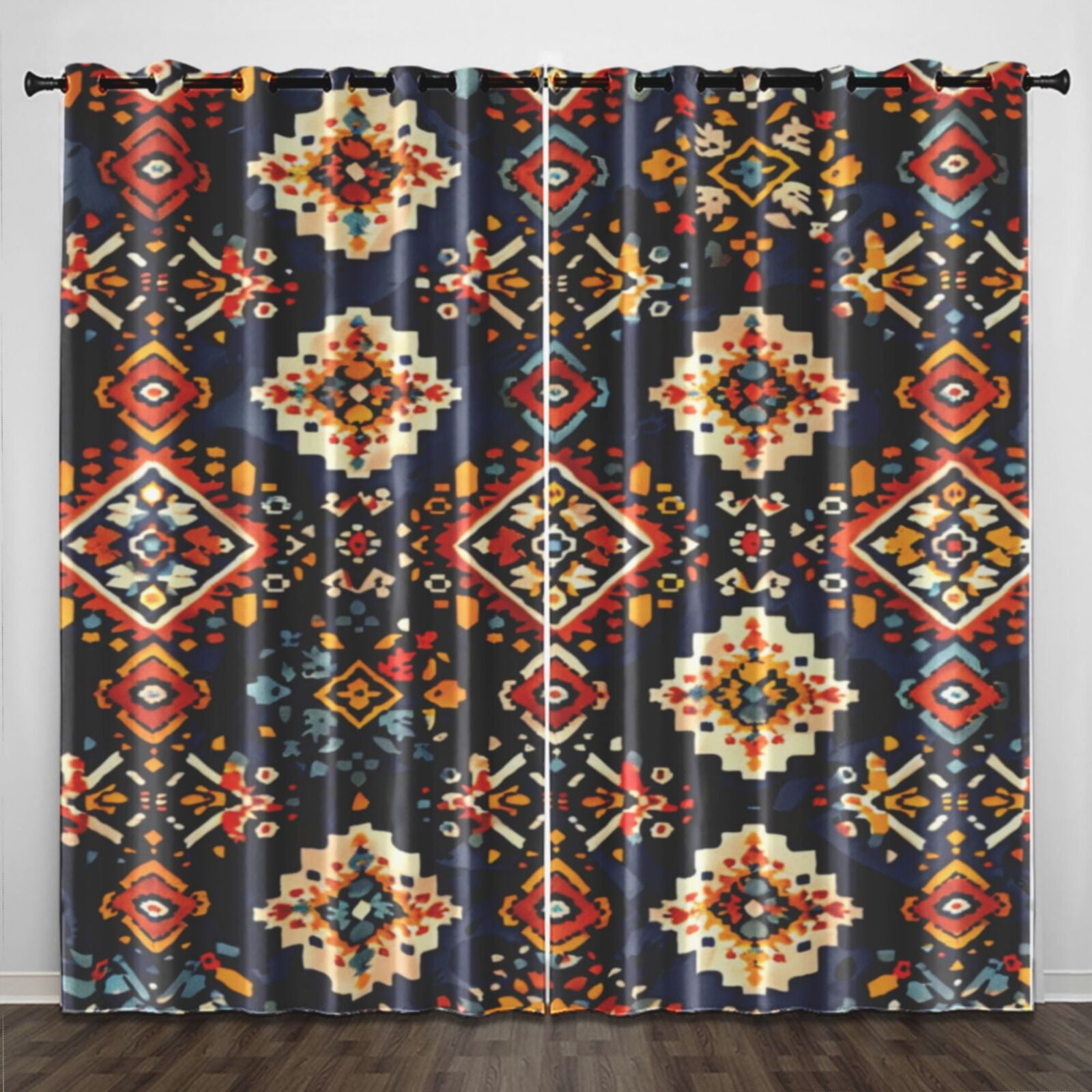 Bohemian Style (4) Curtains 2 Panels Set Blackout For Bedroom Living ...