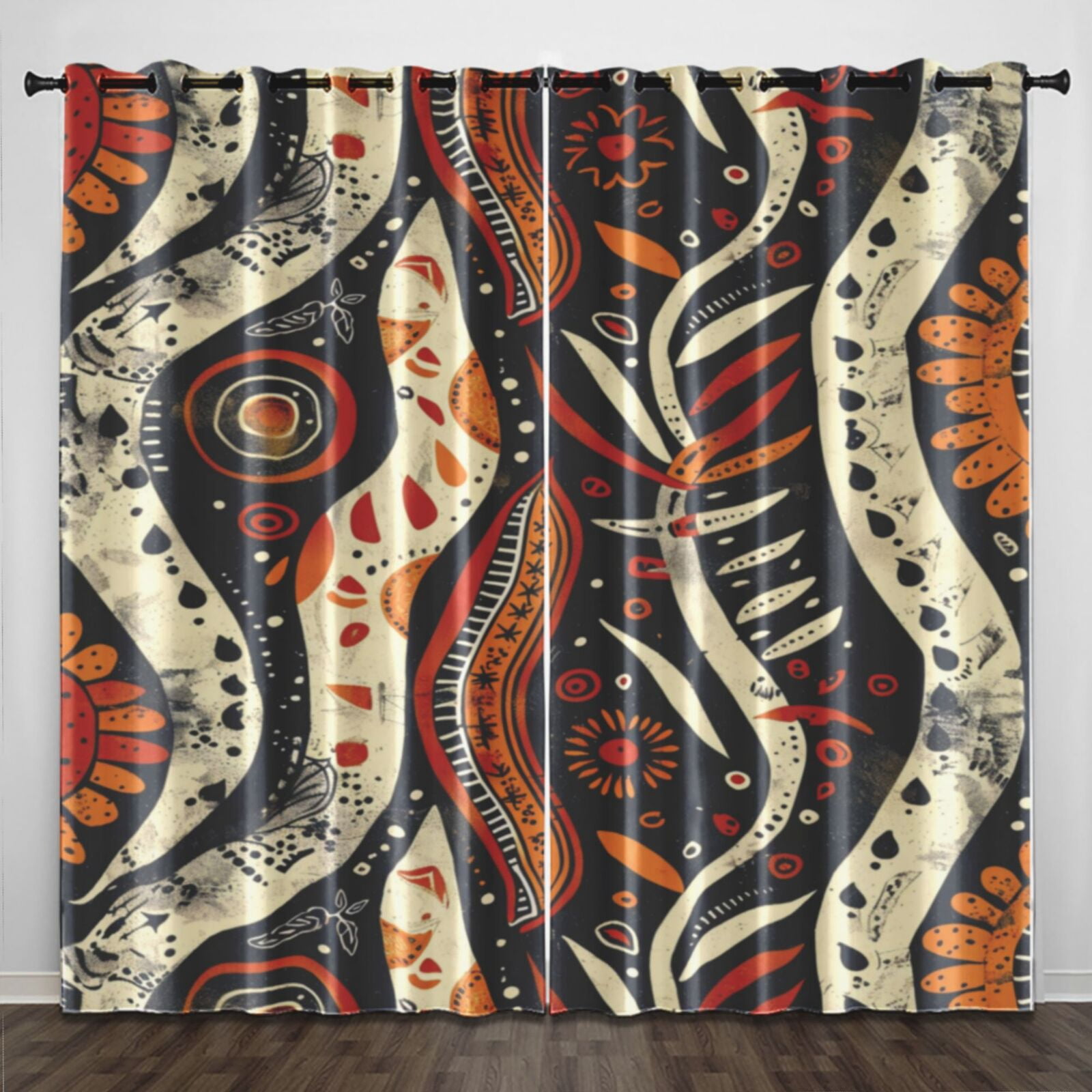 Bohemian Style (8) Curtains 2 Panels Set Blackout For Bedroom Living