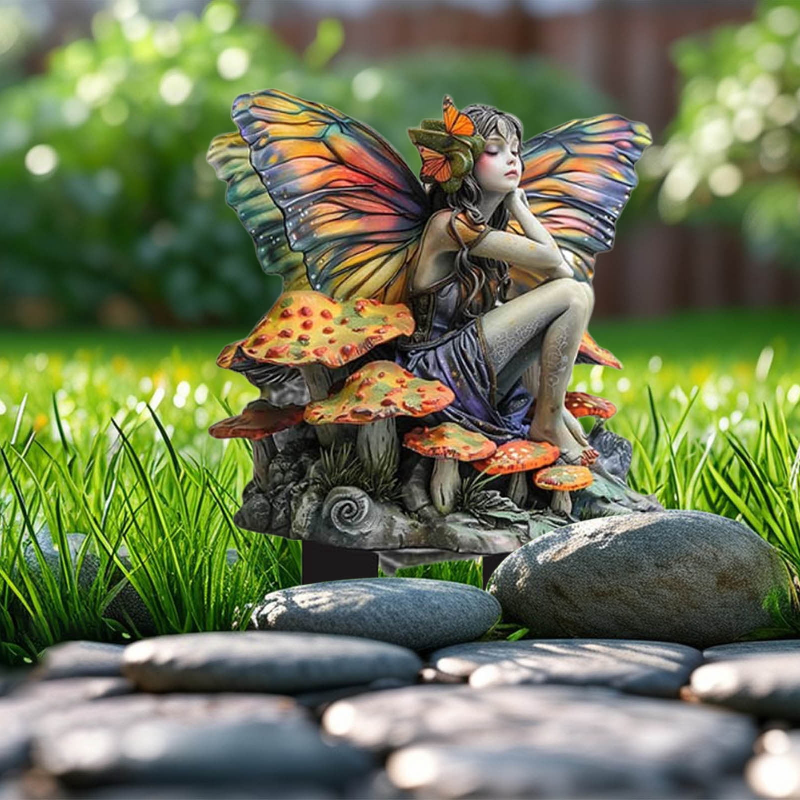Bohemian Style Acrylic Garden Stakes With Fairies And Hummingbirds Photo Inspiration