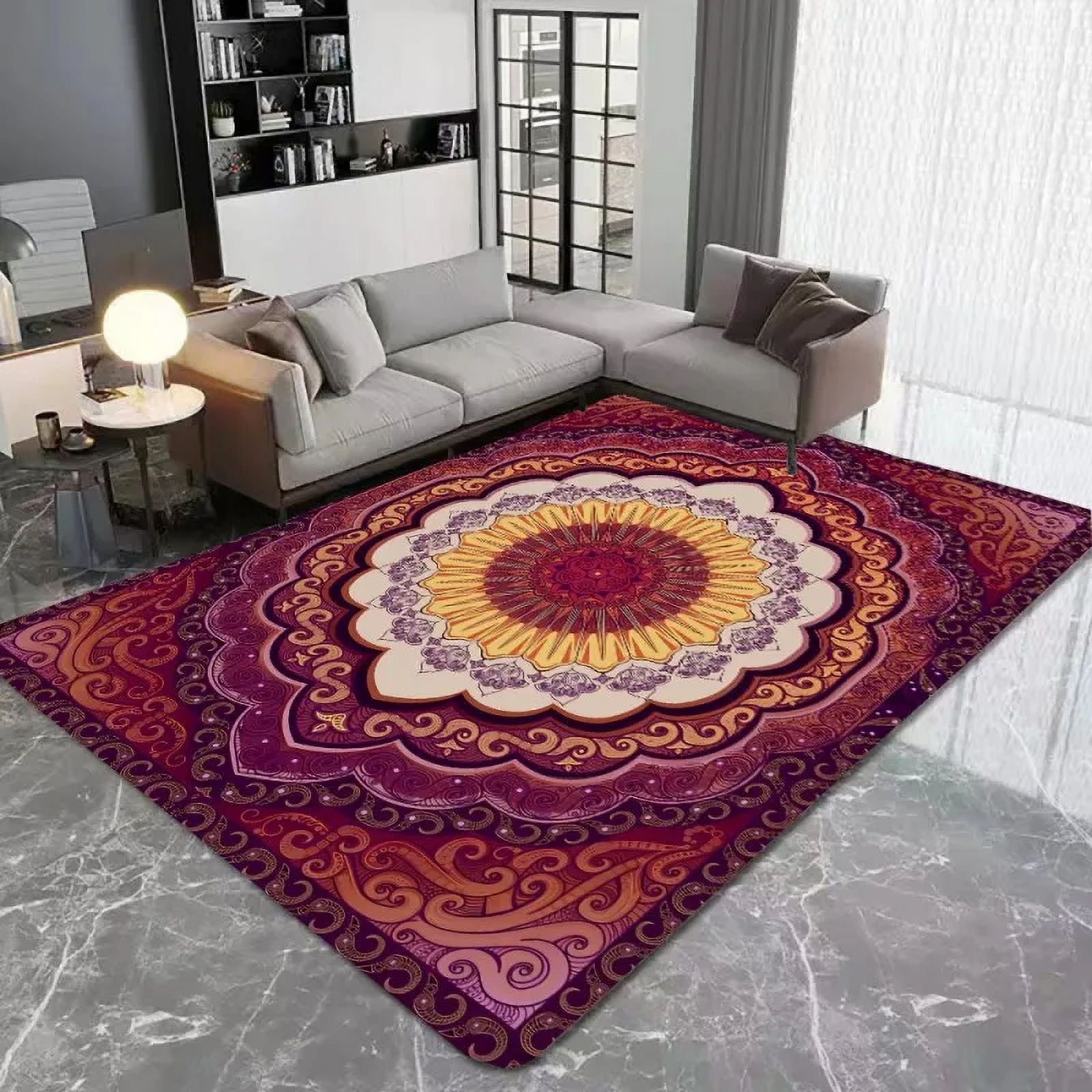 Bohemian Style Area Rug Non Slip Mandala Carpets for Home Living Room Bohemian Style Area Rug Non Slip Mandala Carpets for Home Living Room