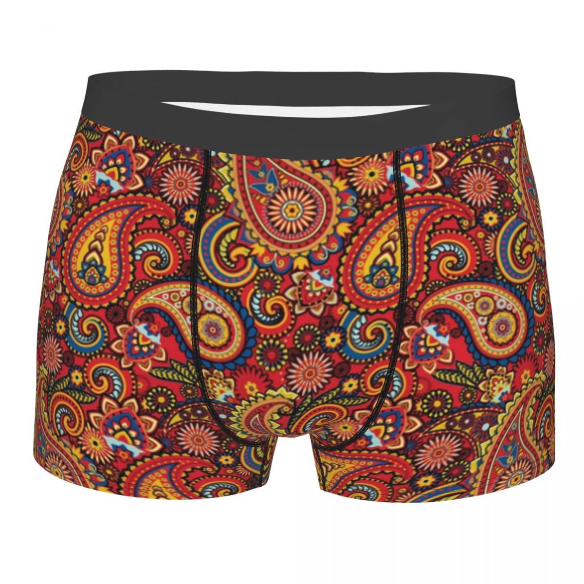Bohemian style paisley print boxer shorts for men