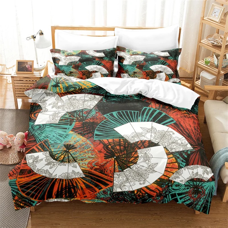 Bohemian Style Bedding Set Tropical Plants Duvet Cover Women Duvet ...