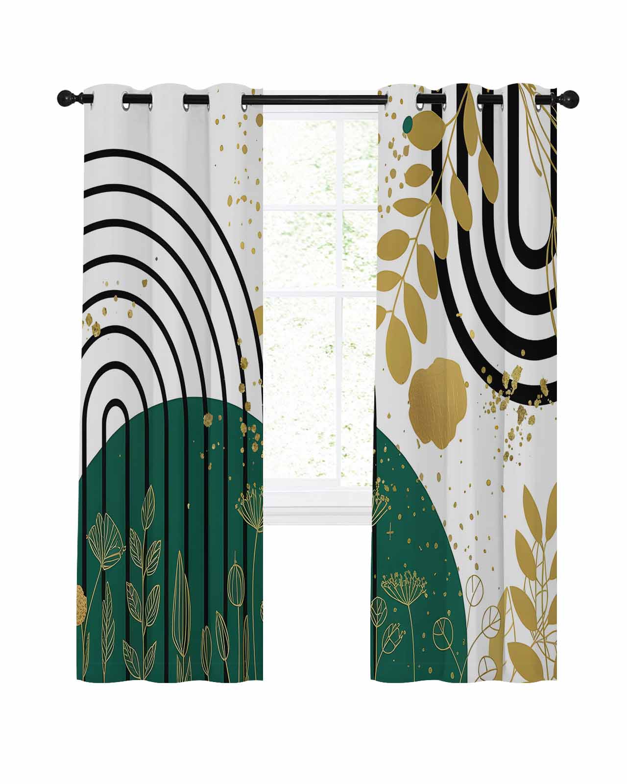 Bohemian Style Blackout Curtains 84 Inch Length Abstract Art Thermal ...