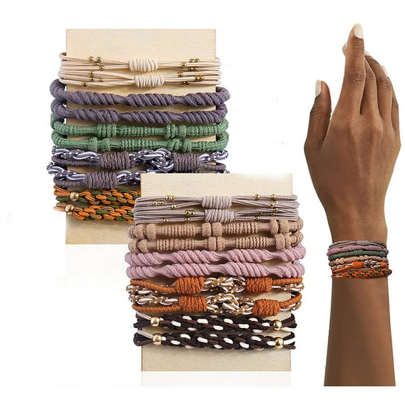 Bohemian Style Handmade String Jewelry Exquisite Hair Rope Bracelet Set for Women