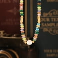 thumbnail image 1 of Bohemian Style Dopamine Freshwater Pearl Natural Stone Beaded Necklace, 1 of 2