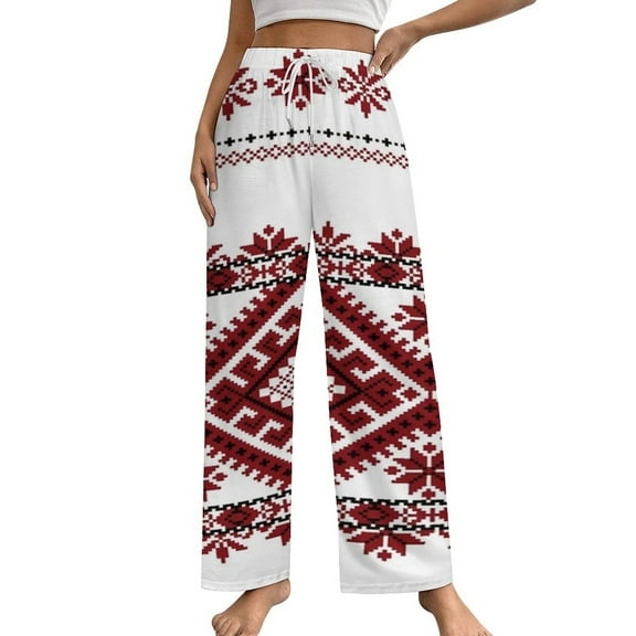Bohemian Style Embroidery Women's Pajamas Pajama Pants Women's Sleepwear Lounge Sleep Bottoms Stretch with Pockets