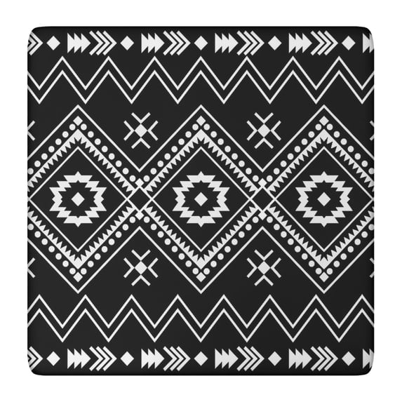 Bohemian Style Floral Print Square Table Cover 36x36 Inch with Elastic Edge for Snug Fit on Indoor Outdoor Patio Dining Tables