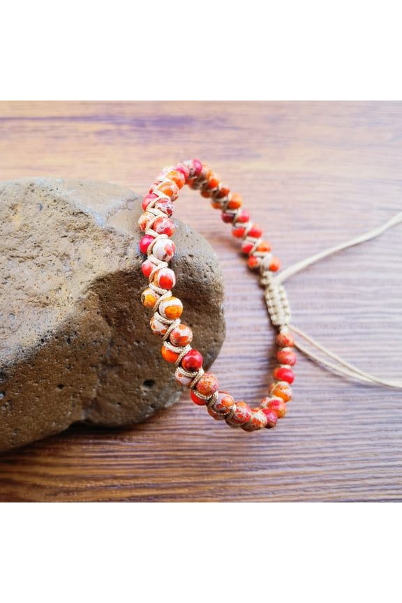 Bohemian Style Handcrafted Natural Stone Bracelet for Women | Multi-Color 4mm Beads with Golden Accents | Adjustable, Versatile Fashion Accessory for Daily Wear & Vacation | All-Season Comfort and