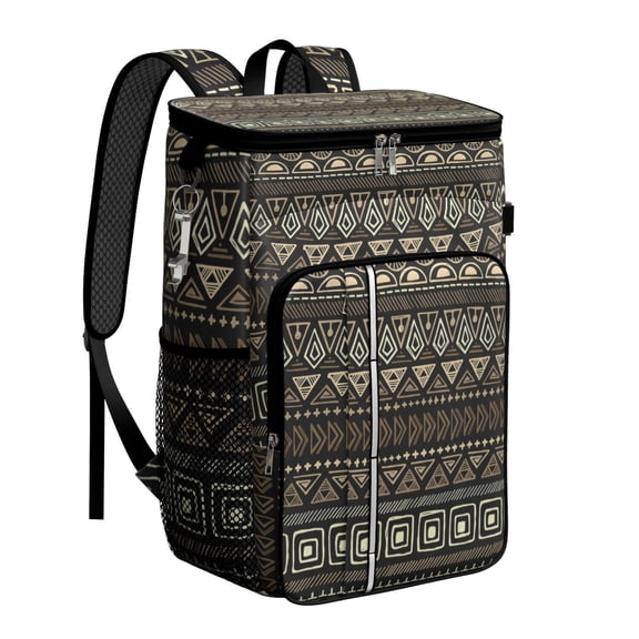 Bohemian Style Insulated Cooler Backpack - 20L Soft Cooler Bag, Boho Chic Design for Outdoor