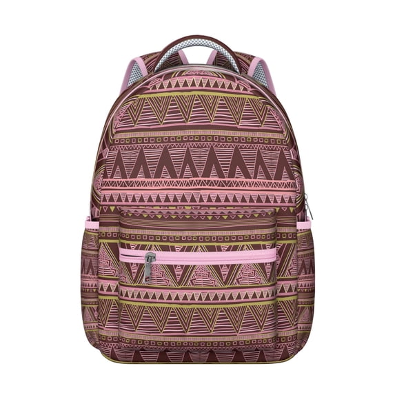 Bohemian Style Laptop Backpack - Vintage Ethnic Design, 17" Sleeve, Durable Oxford Fabric, Roomy Daypack for Students & Professionals