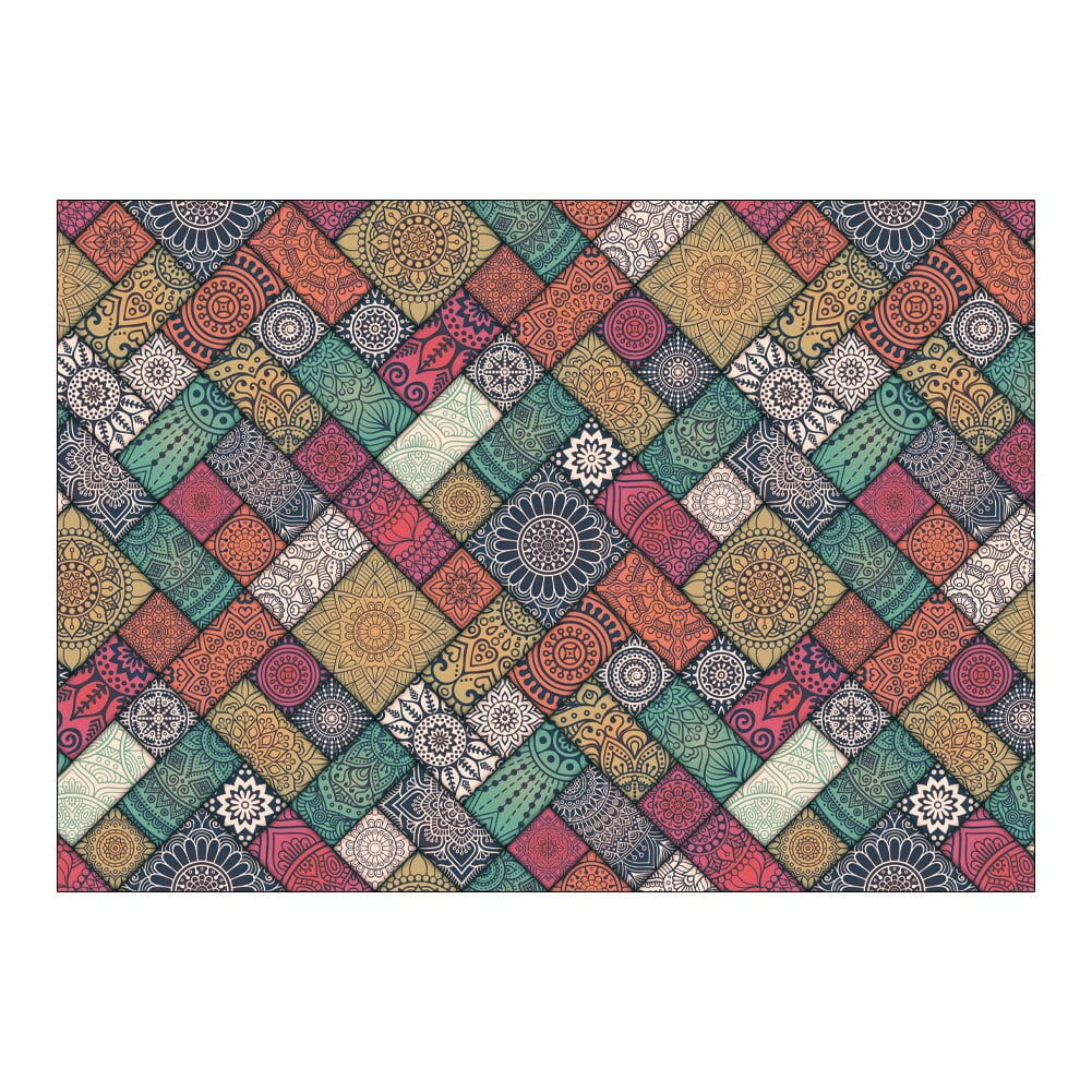 Bohemian Style Living Room Large Area Covered with Carpet Home Decor ...