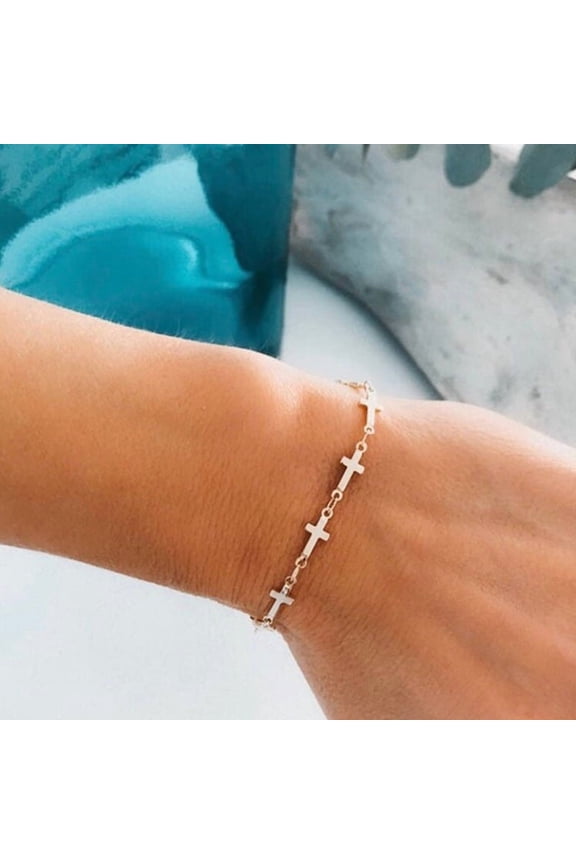 Bohemian Style Metal Cross Chain Bracelet