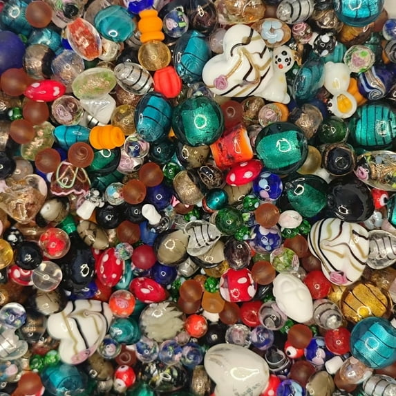 Bohemian Style Mixed Color Glass Beads Bulk, Synthetic Decorative Beads for Jewelry Making, DIY Bracelet, Necklace, Phone Chain, Glass Art Crafting, Geometric Patterns, Uncharged, No Plating