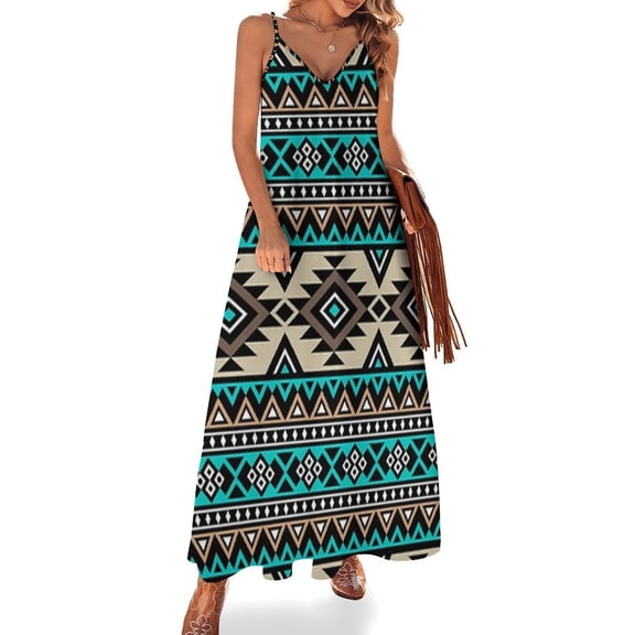 Bohemian Style Pattern Ethnic Minority Characteristics Sleeveless Dress Dresses Women Summer Women's Summer Clothing