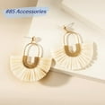 thumbnail image 1 of Bohemian Style Raffia Rattan Knit Ladies' Drop Earrings For Summer Vocation   ZN00037, 1 of 6