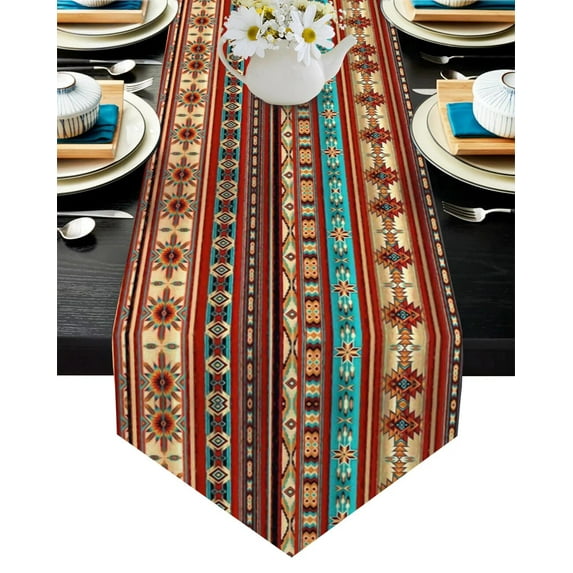 Bohemian Style Retro Mandala Pattern Table Runner Home Decoration Dinner Tablecloth Wedding Party Luxury Table Runners